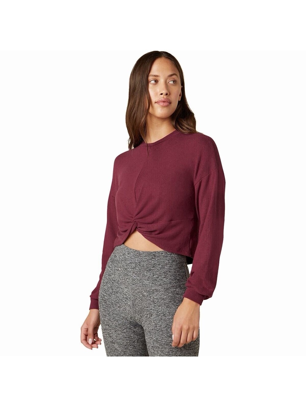 Beyond Yoga Twist It Fate Crop Top Long Sleeve Preppy Athleisure Women’s M
